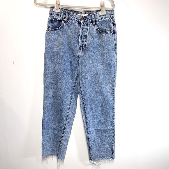Pacsun High Rise Button Fly Raw hem Mom Jeans Sz 27 - Picture 1 of 7